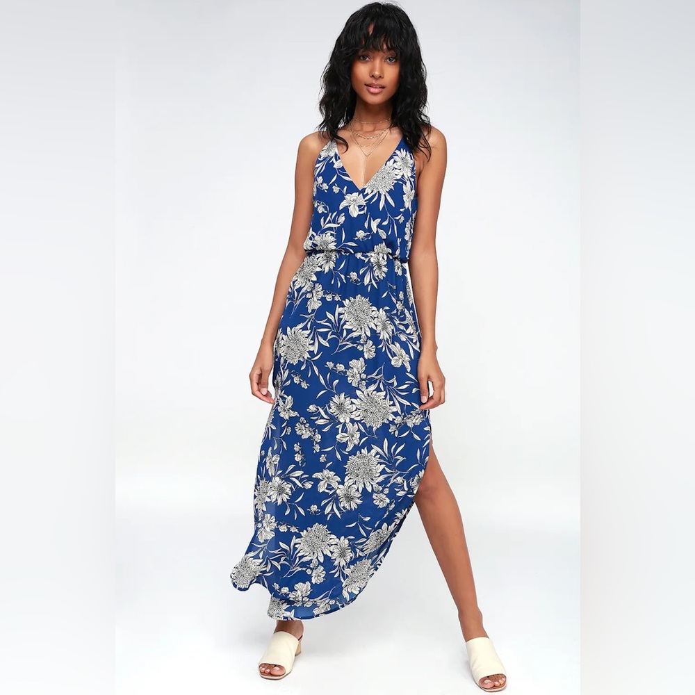 Floral Blue Maxi Dress
